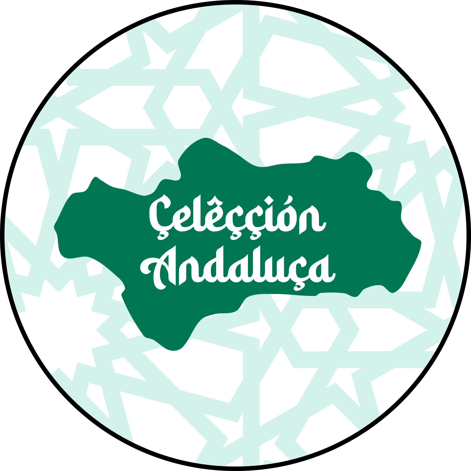 Imagen que demuestra el detalle de la camiseta: forma de la comunidad Andaluza con la frase Selêççión Andaluça