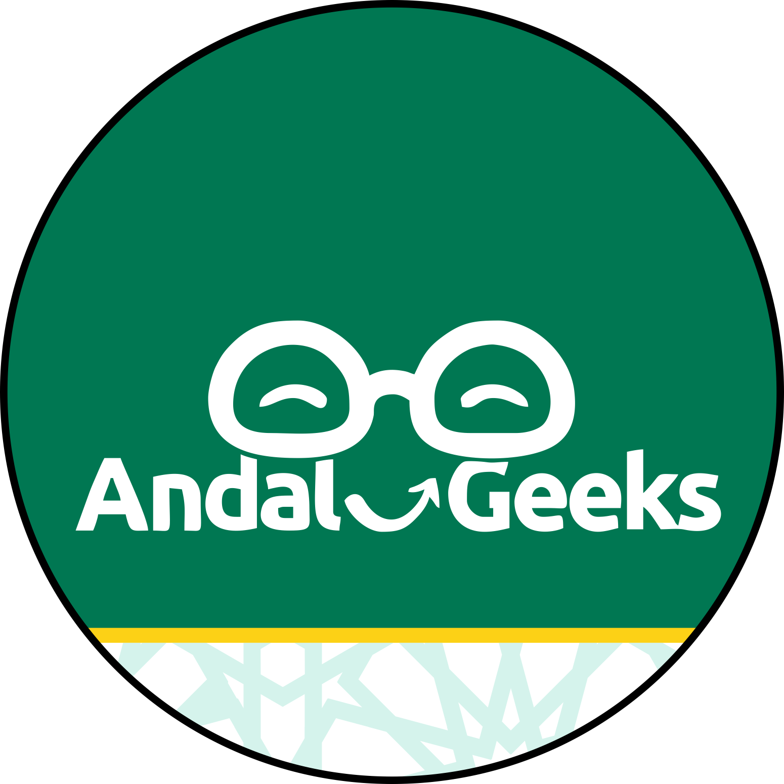 Detalle de la manga: muestra el logo del colectivo Andalugeeks